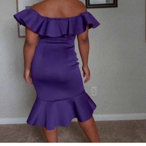 Purple Ruffle Classy Fashion Nova Dress - Picture 5 of 6